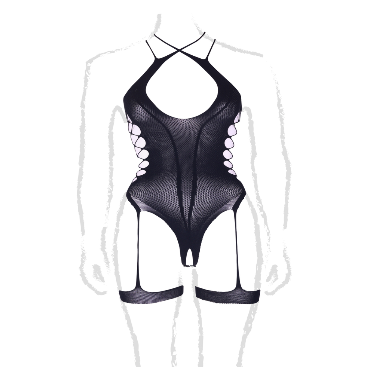 body avec porte jarretelles grande taille shade metis noir 9