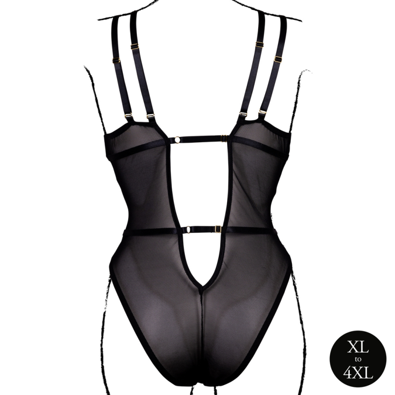 body dentelle double bretelle grande taille carlita noir 5