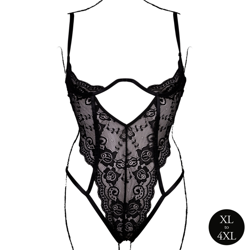 body dentelle grande taille sandra noir 4