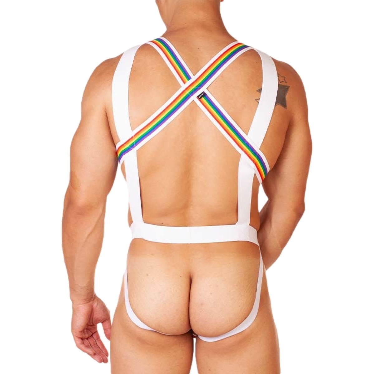 body harnais pride barcode blanc 1