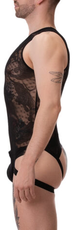 body homme en dentelle enver noir 2
