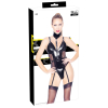 body porte jarretelles vinyl body clap noir 3