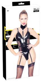 body porte jarretelles vinyl body clap noir 3