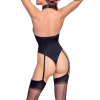 body porte jarretelles vinyl body resille noir 1
