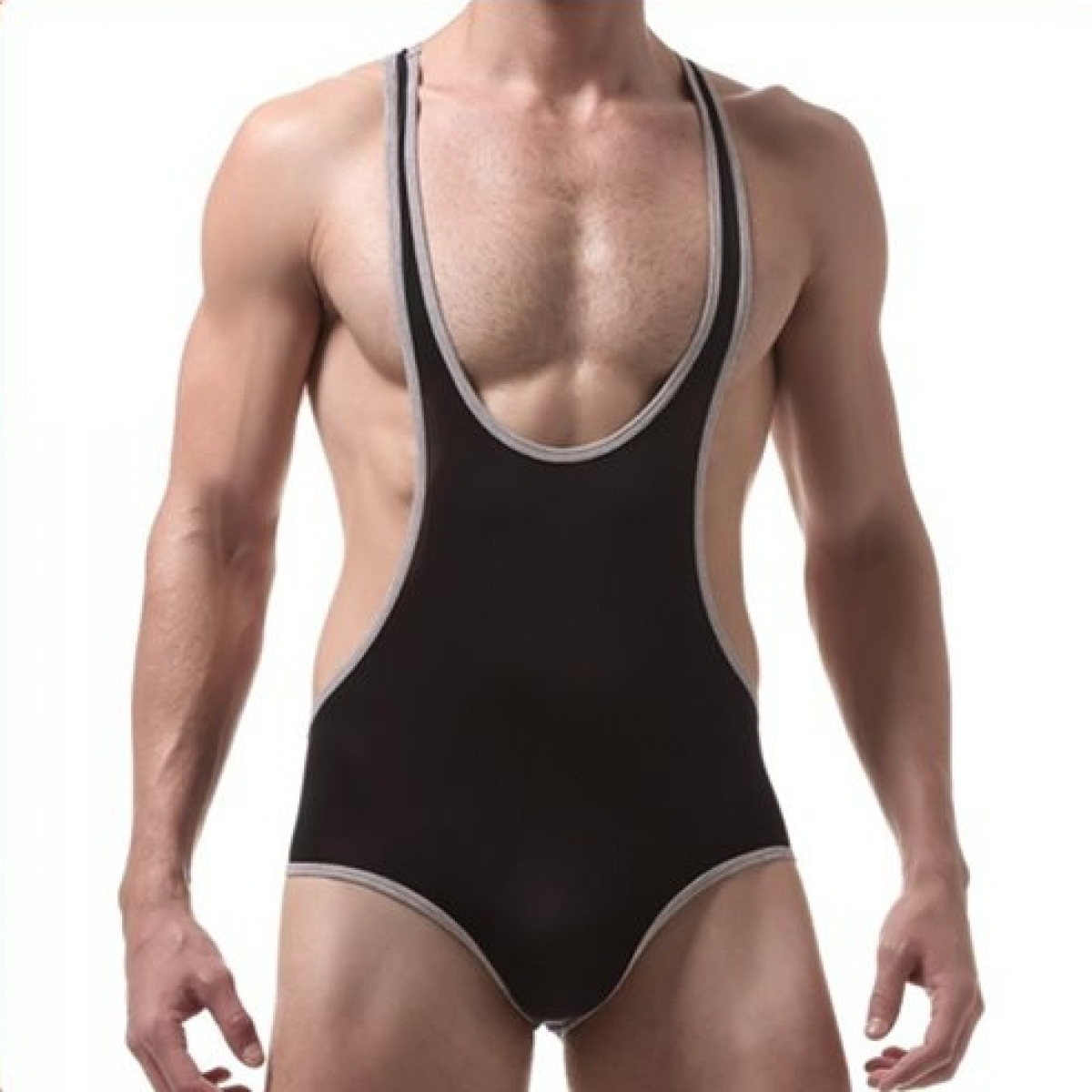 body singlet fin noir blanc