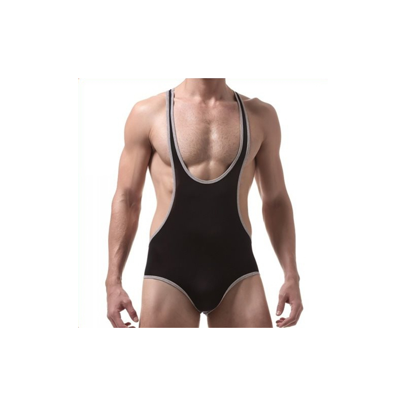 body singlet fin noir blanc