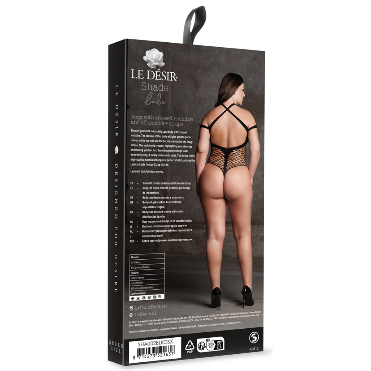body string ouvert grande taille leda noir 3