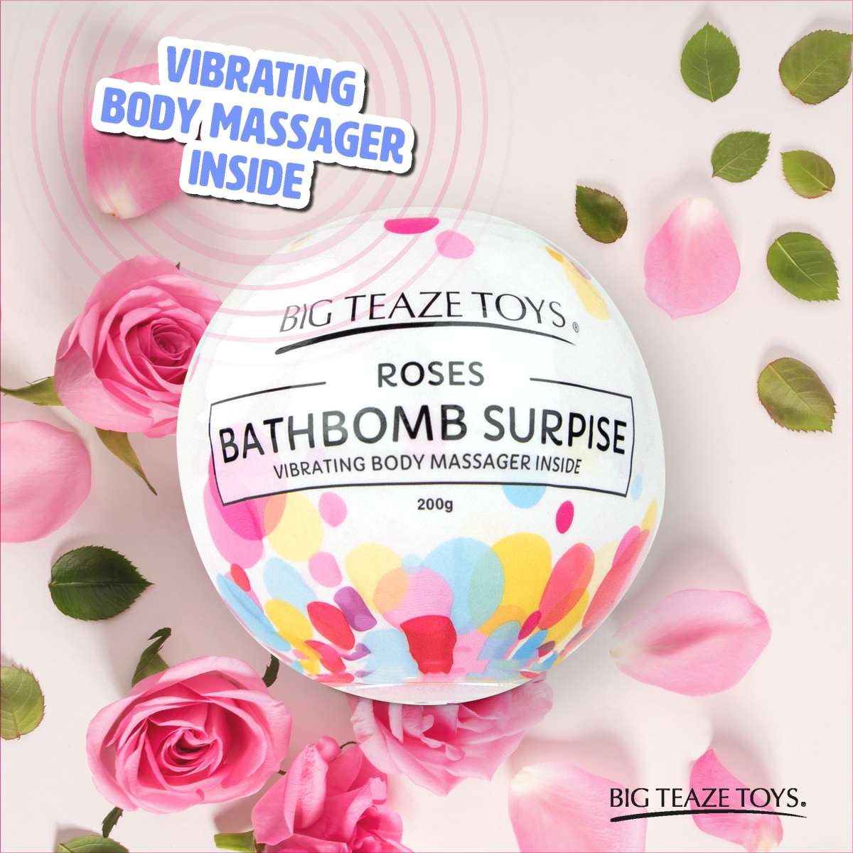 bombe de bain moussante avec vibro parfum rose 5
