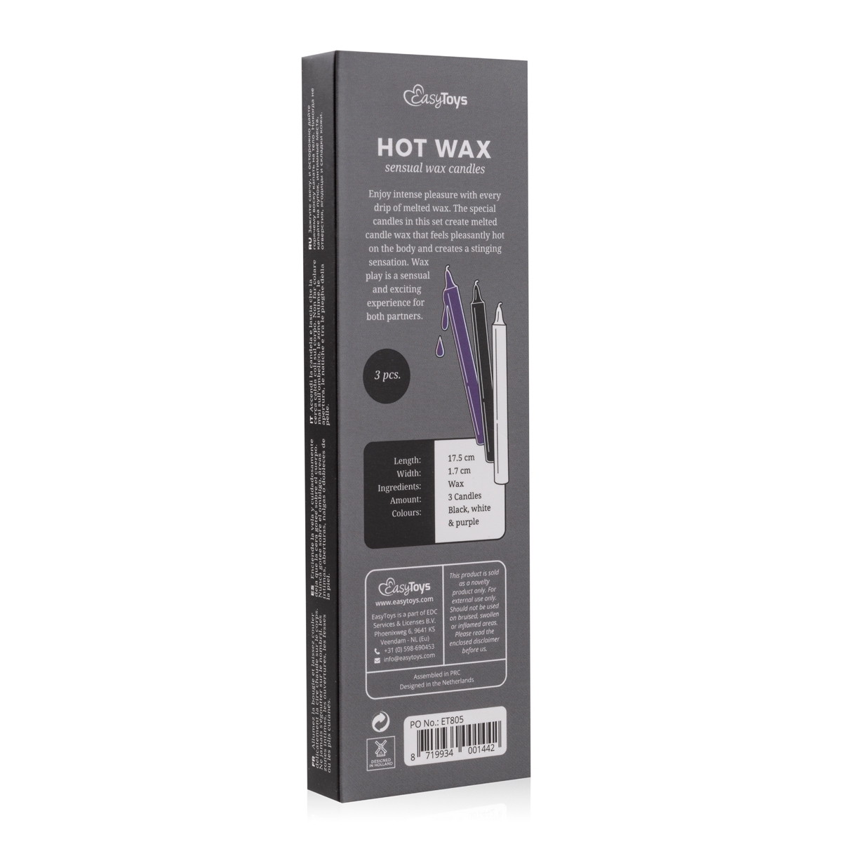 bougies sensuelles hot wax 17cm 3