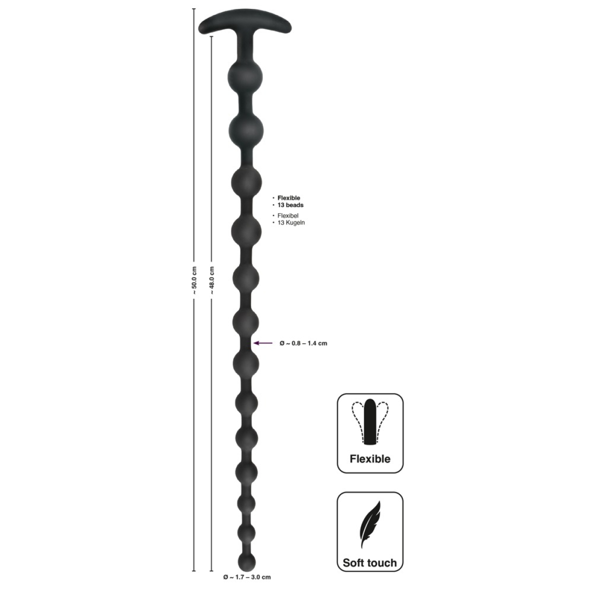 boules anales long beads silic 48 x 3cm 7