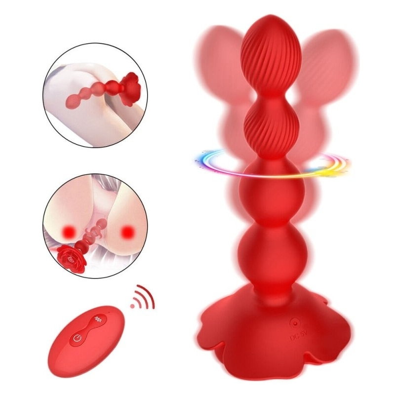 boules anales rotatives vibrantes rosebird 15 x 35cm 3