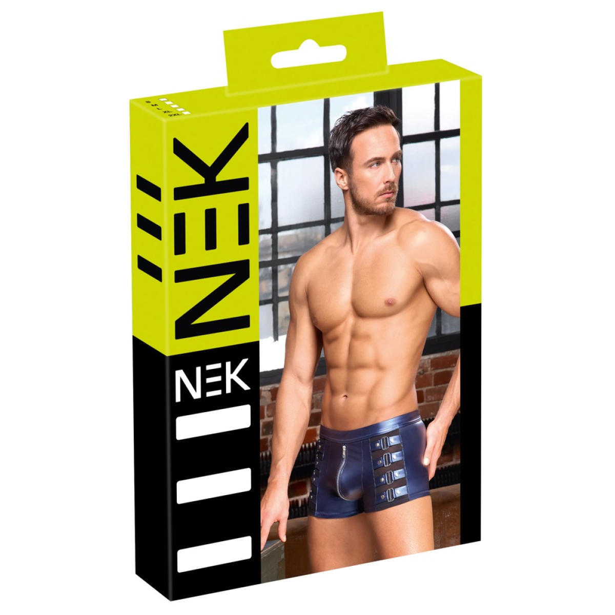 boxer avec zip eclino bleu metallise 2