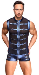 boxer avec zip eclino bleu metallise 4