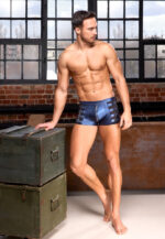 boxer avec zip eclino bleu metallise 5