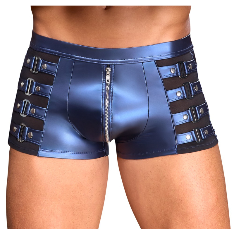 boxer avec zip eclino bleu metallise