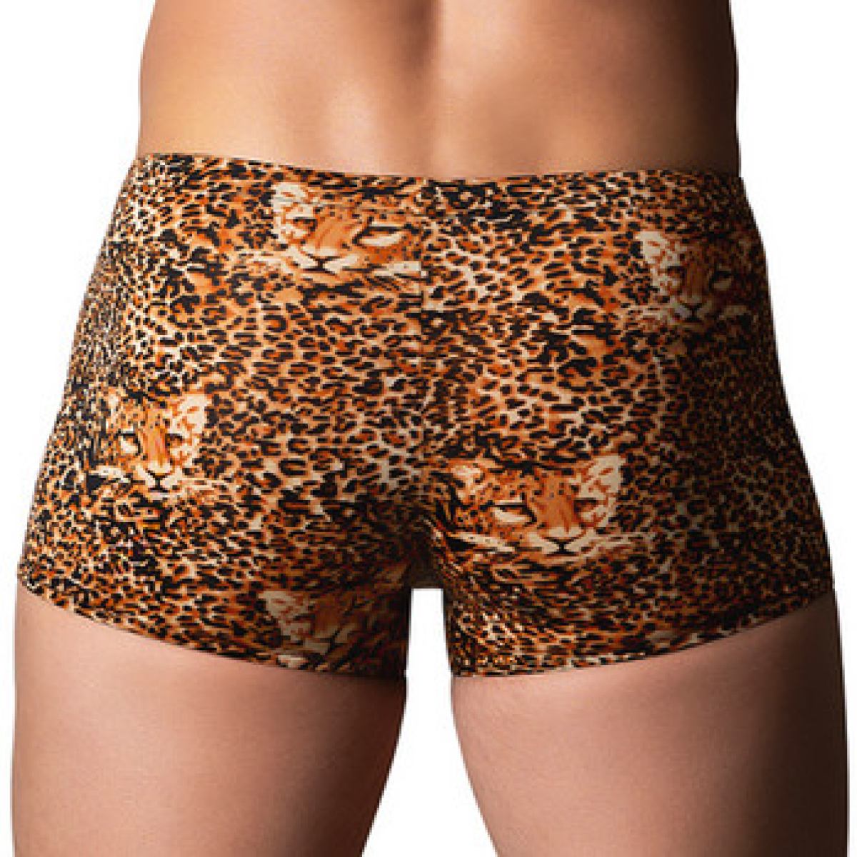 boxer leopard ring short marron 1