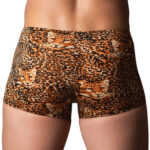 boxer leopard ring short marron 1