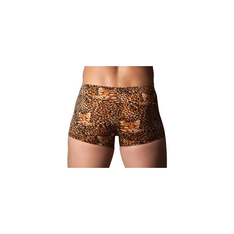 boxer leopard ring short marron 1