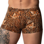 boxer leopard ring short marron