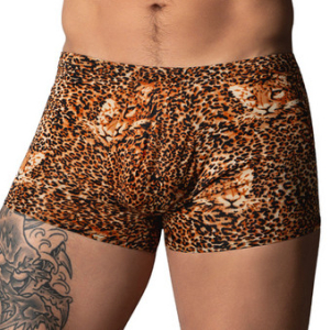 boxer leopard ring short marron