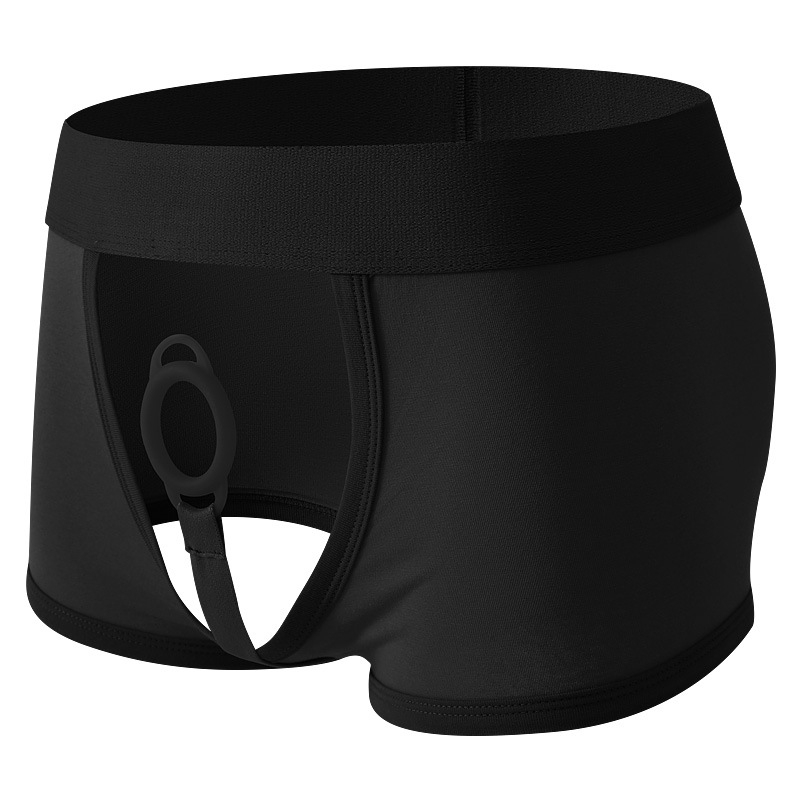 boxer ouvert avec anneau opcock noir