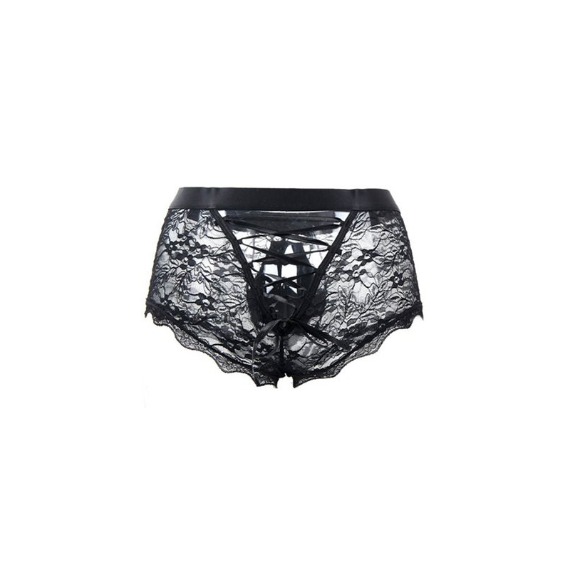 boxer ouvert en dentelle lacien noire 1