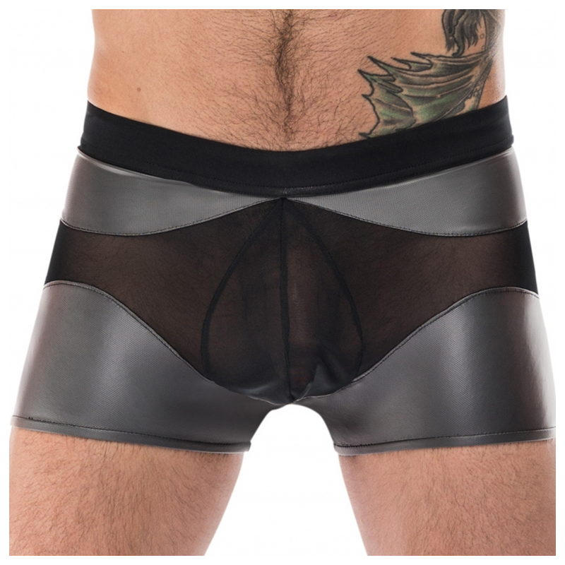 boxer sexy iron clad noir argente