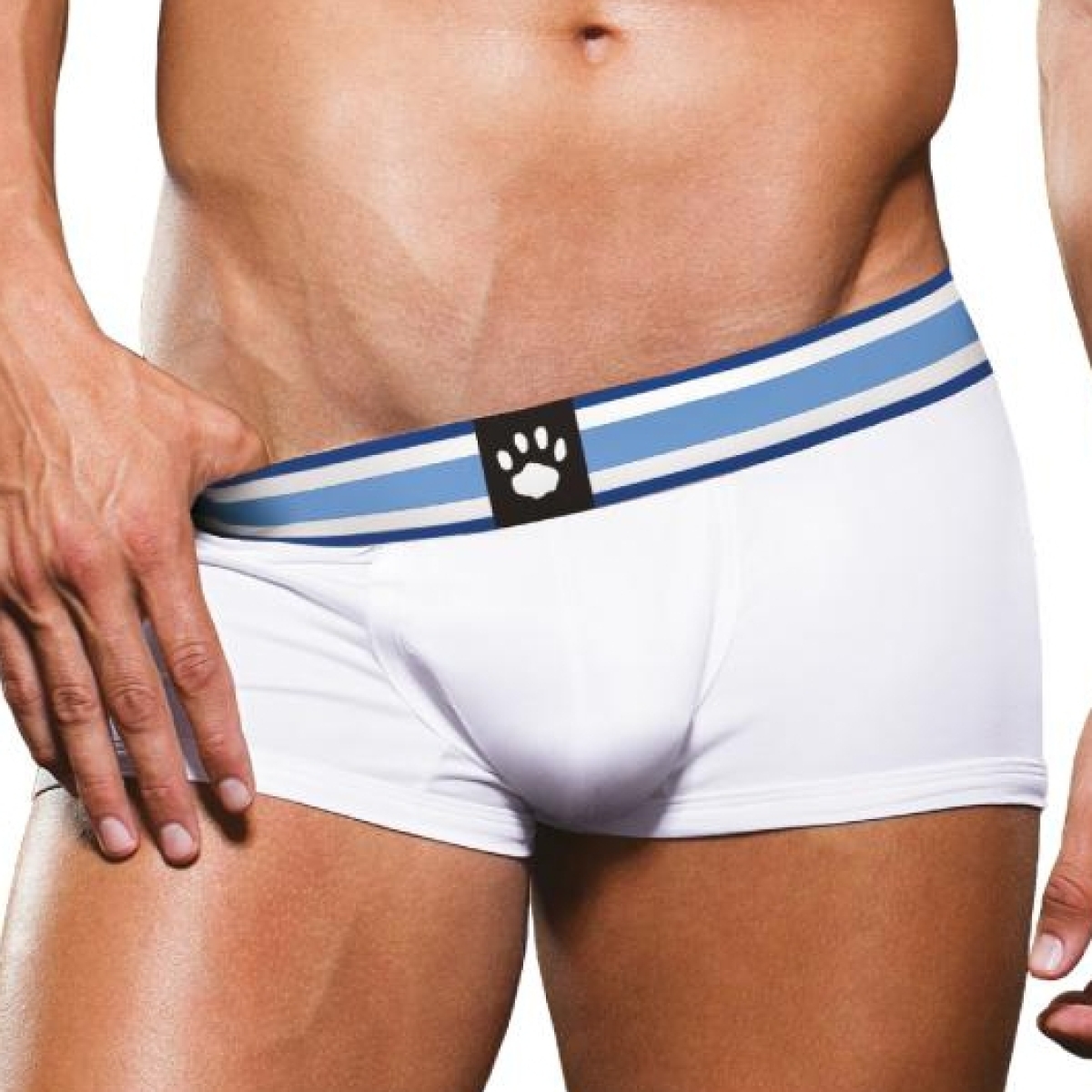 boxer trunk prowler blanc bleu