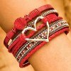 bracelet heart shape rouge 1