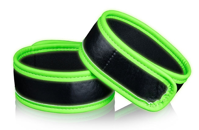 brassards phosphorescents glow biceps noirs