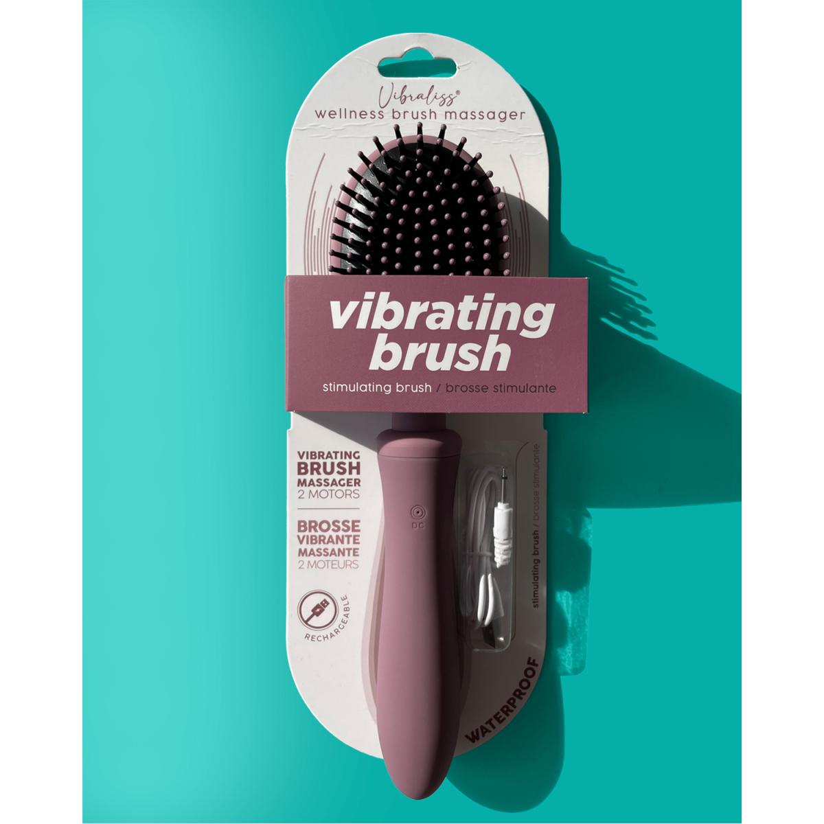 brosse a cheveux vibrante vibraliss 115 x 33cm mauve 1