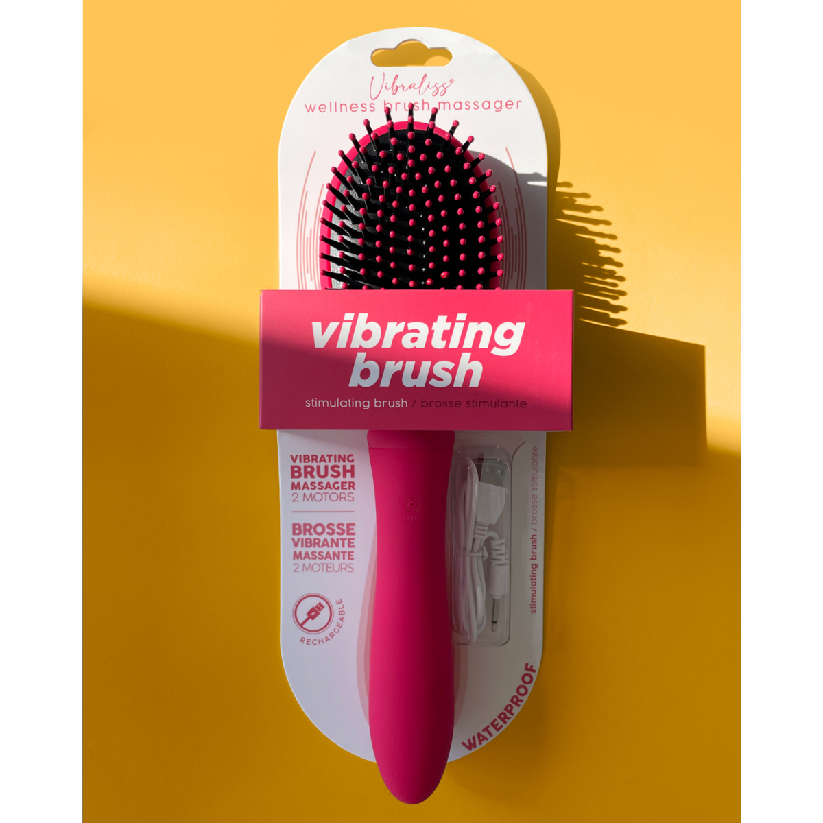 brosse a cheveux vibrante vibraliss 115 x 33cm rose 1
