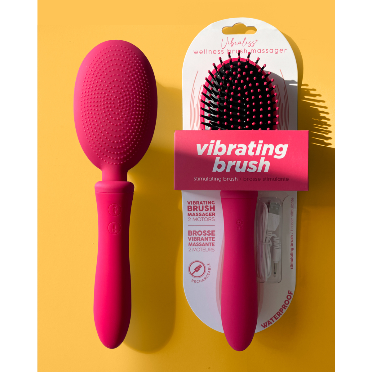 brosse a cheveux vibrante vibraliss 115 x 33cm rose 8