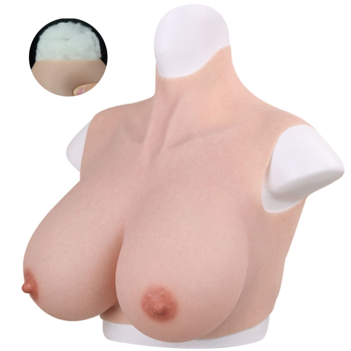 buste seins realistes coton col haut bonnet 90e