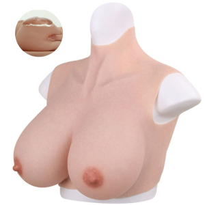 buste seins realistes silicone col haut bonnet d