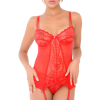 bustier porte jarretelles lace cami rouge