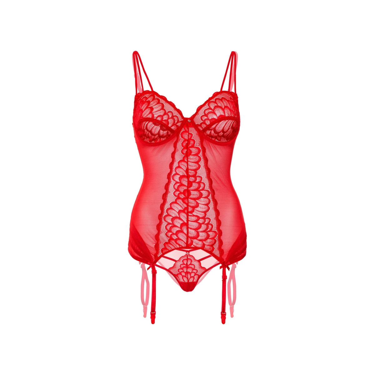bustier porte jarretelles lace cami rouge 5 scaled