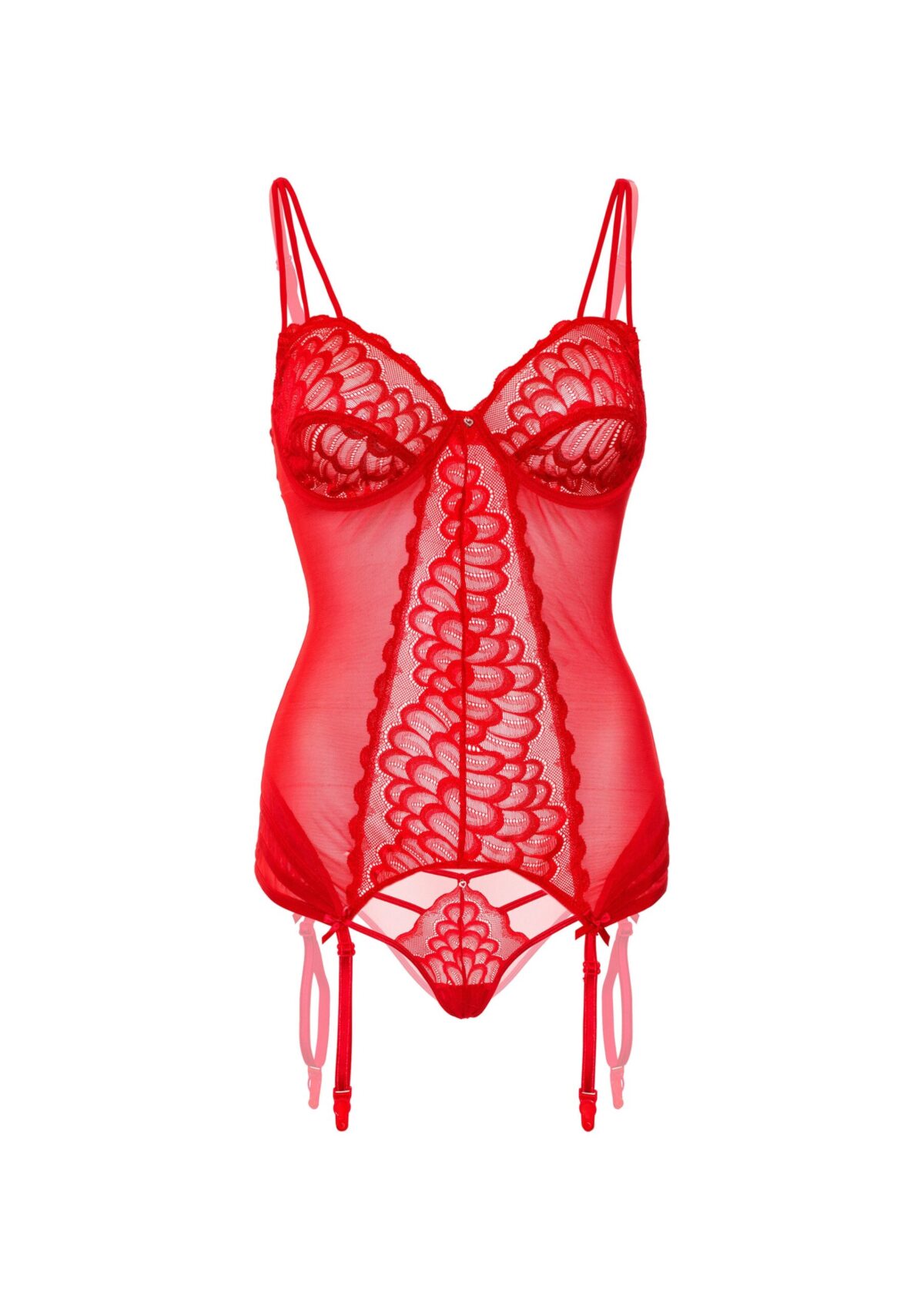 bustier porte jarretelles lace cami rouge 5 scaled