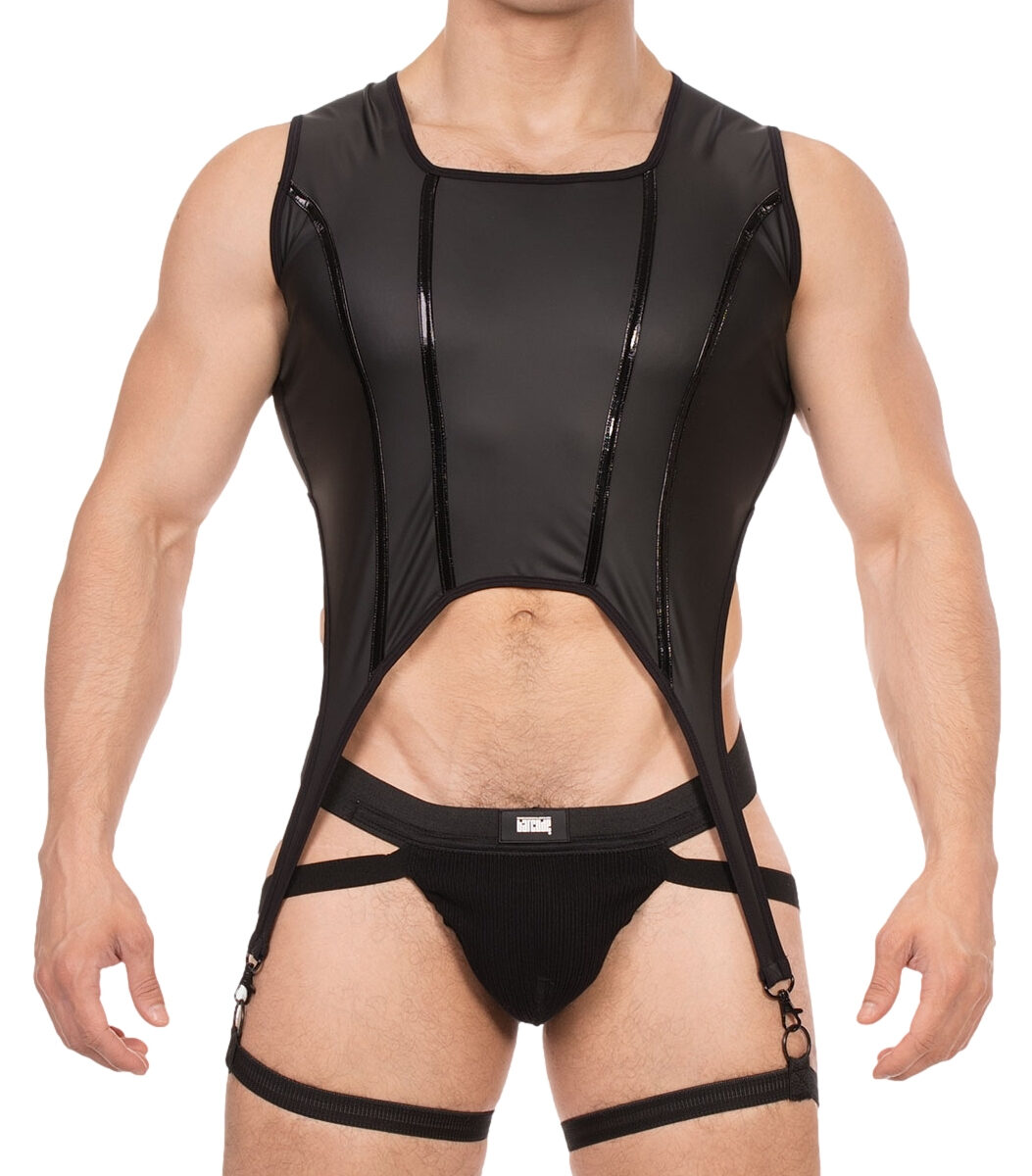bustier porte jarretelles milos noir