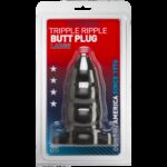 butt plug triple 12 x 6 cm noir 1
