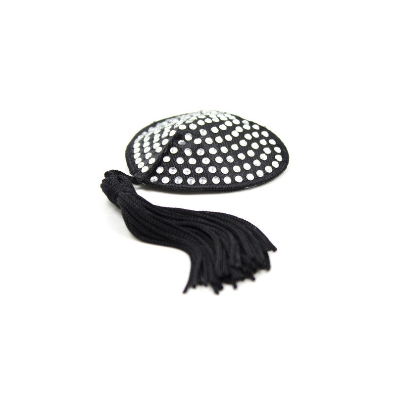 cache tetons coeur noir argent x2