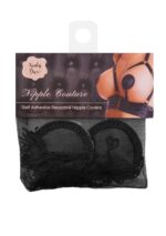 cache tetons satin avec pompon nipple couture noir 7