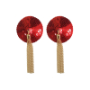 cache tetons sequin avec chaine nipple couture rouge