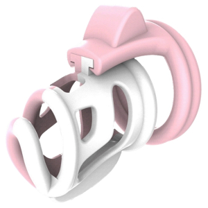 cage de chastete cock cuff 75 x 3 cm rose blanc