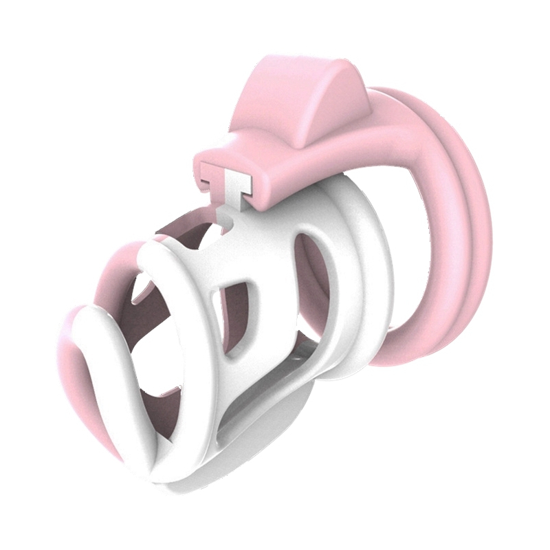 cage de chastete cock cuff 75 x 3 cm rose blanc
