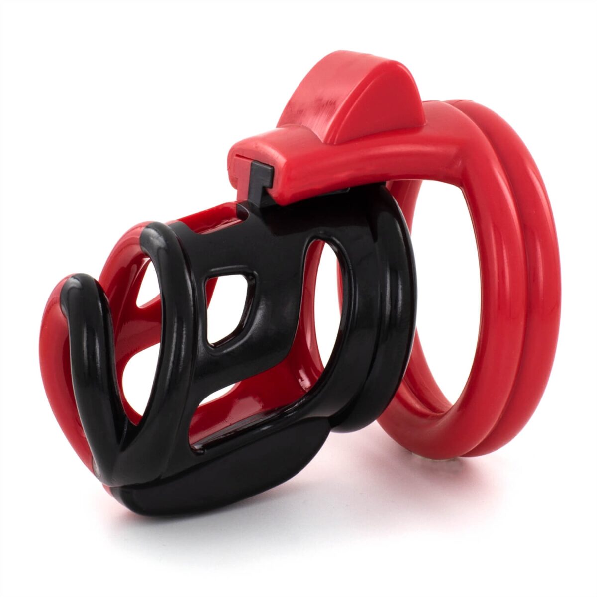 cage de chastete cock cuff 75 x 3 cm rouge noir 1