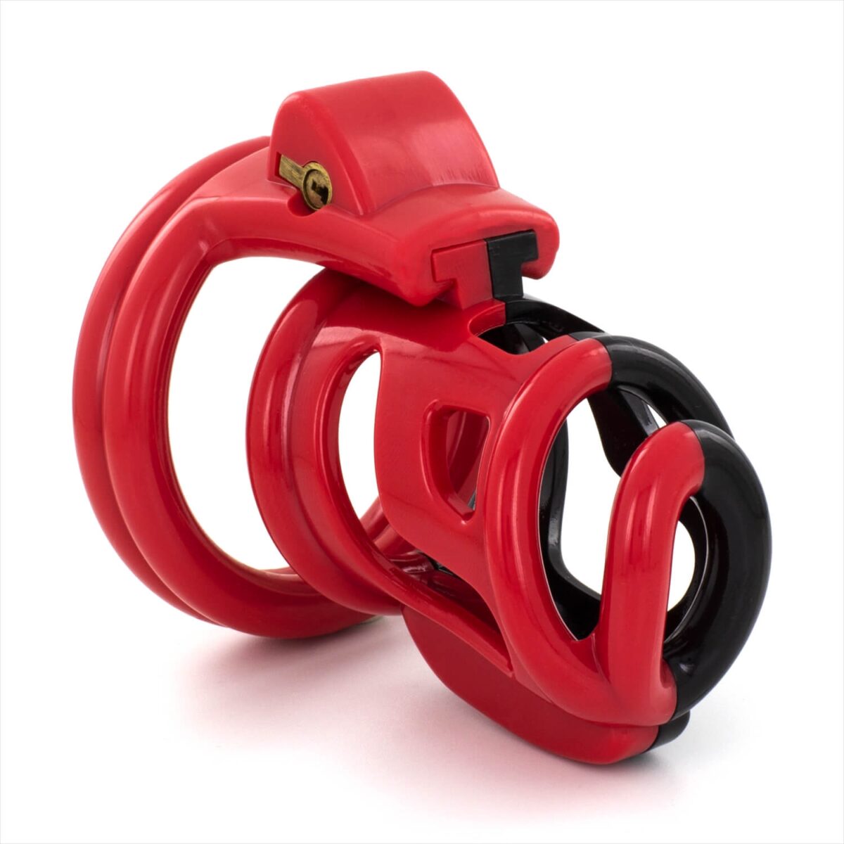 cage de chastete cock cuff 75 x 3 cm rouge noir