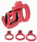 cage de chastete cock cuff 75 x 3 cm rouge noir 3