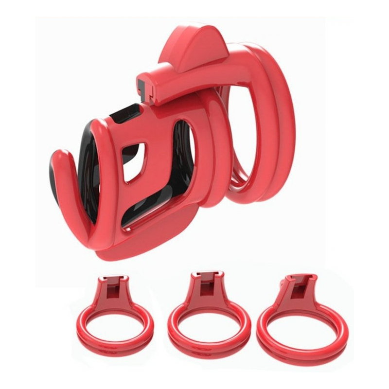 cage de chastete cock cuff 75 x 3 cm rouge noir 3