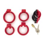 cage de chastete cock cuff 75 x 3 cm rouge noir 5